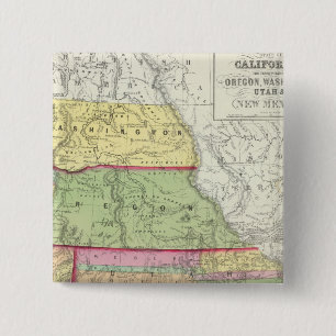California, Oregon, Washington, Utah, New Mexico 3 15 Cm Square Badge