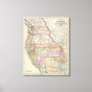 California, Oregon, Washington, Utah, New Mexico 3 Canvas Print