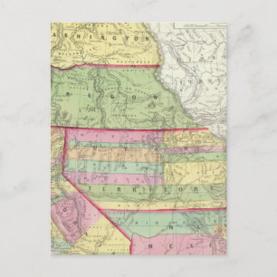 California, Oregon, Washington, Utah, New Mexico 3 Postcard