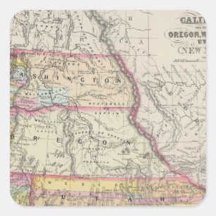 California, Oregon, Washington, Utah, New Mexico 5 Square Sticker