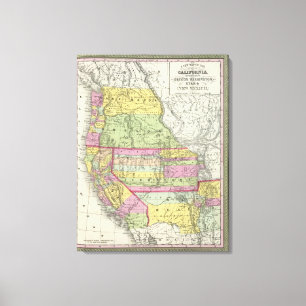 California, Oregon, Washington, Utah, New Mexico 6 Canvas Print