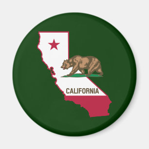 California Outline and Flag Magnet
