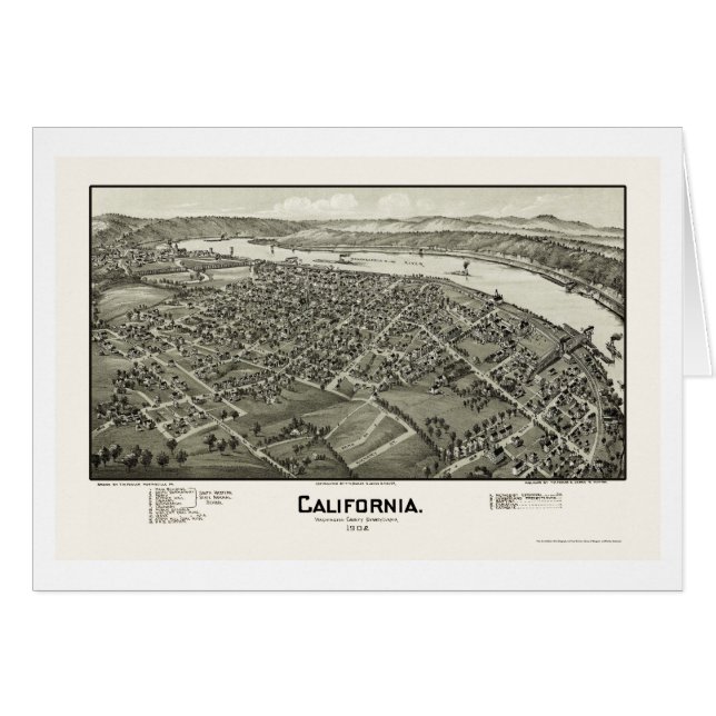 California, PA Panoramic Map - 1902 (Front Horizontal)