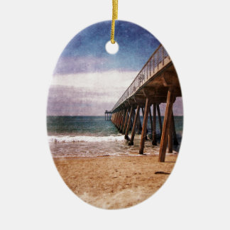 California Pacific Ocean Pier Ceramic Tree Decoration
