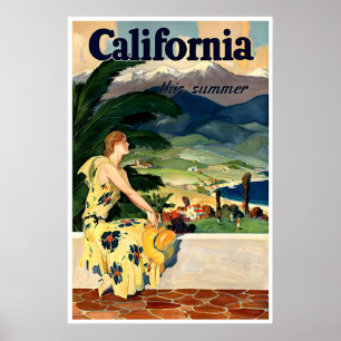 California Painting Reproduction Travel Poster Art