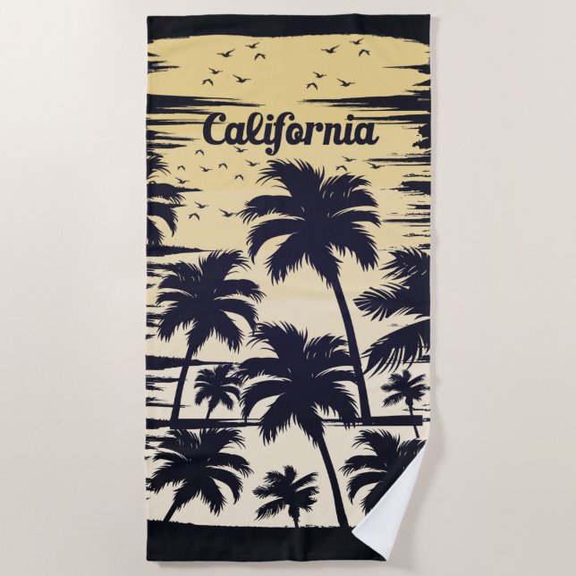 California Palm Tree Beach Towel (Front)