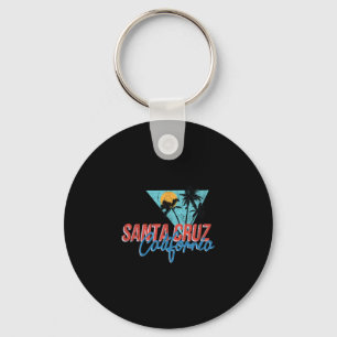 California Palm Tree Santa Cruz Beach Summer Vacat Key Ring