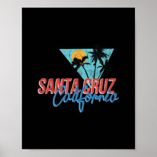 California Palm Tree Santa Cruz Beach Summer Vacat Poster