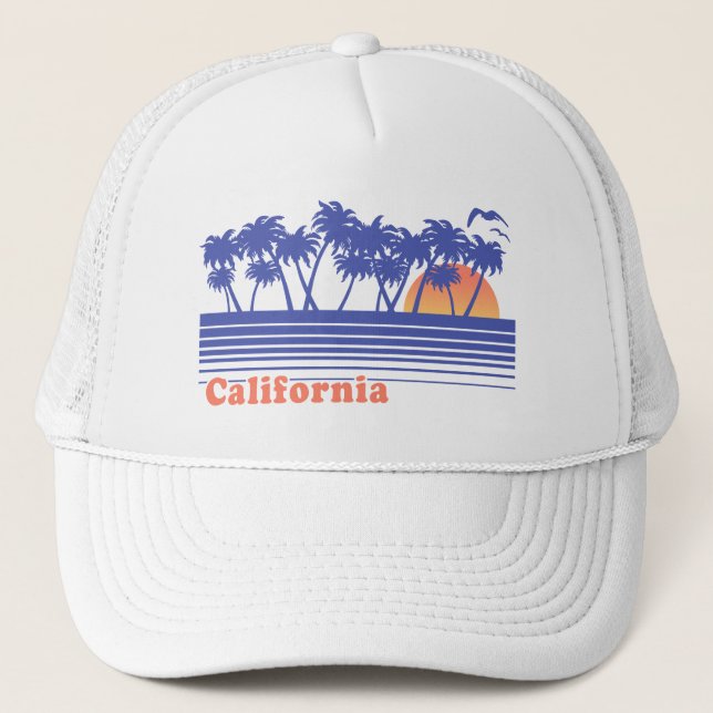 California Palm Trees Trucker Hat (Front)