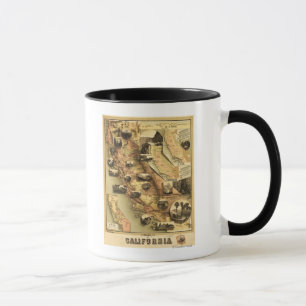 California Panoramic Map Mug