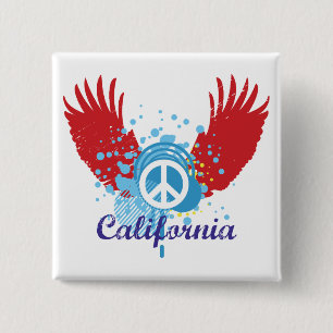 California Peace 15 Cm Square Badge