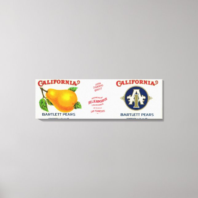 California Pear Label Canvas Print (Front)