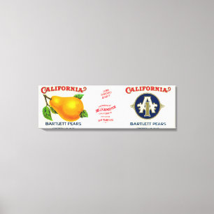 California Pear Label Canvas Print
