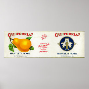 California Pear Label Poster