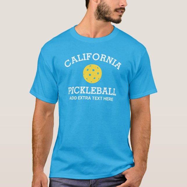 California Pickleball Add Club Partner Name Custom T-Shirt (Front)
