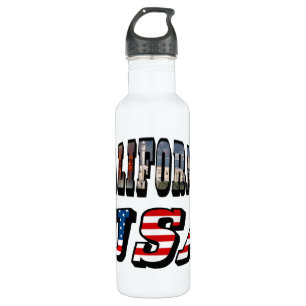 California Picture and USA Flag Text 710 Ml Water Bottle