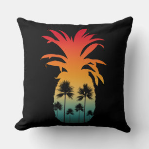 CALIFORNIA PINEAPPLE SUNSET PALM TREES CUSHION