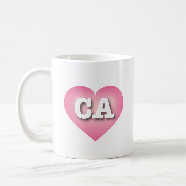 California Pink Fade Heart - I love CA Coffee Mug (Left)
