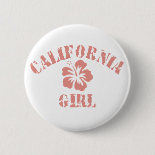 California Pink Girl 6 Cm Round Badge