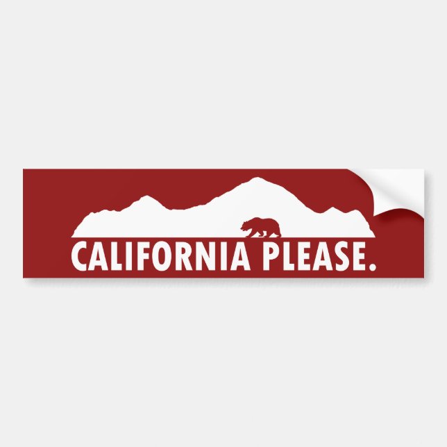 California Please Bumper Sticker (Front)