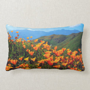 California poppies covering a hillside lumbar cushion