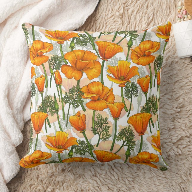California poppies cushion (Blanket)