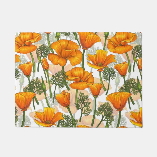 California poppies doormat (Front)