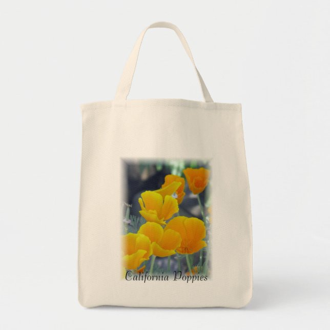 California Poppies Eco-Friendly Grocery Bag (Front)