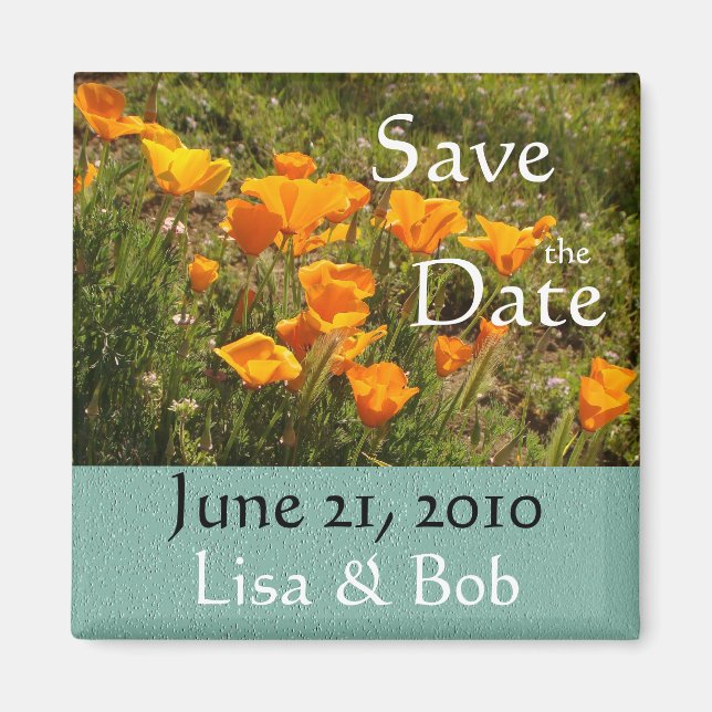 California Poppies Save the Date Magnet (Front)
