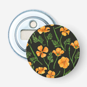 California poppies, summertime flowers, orange wil bottle opener