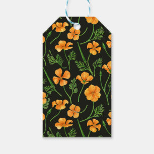 California poppies, summertime flowers, orange wil gift tags