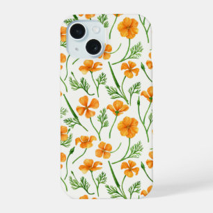 California poppies, summertime flowers, orange wil iPhone 15 case