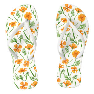 California poppies, summertime flowers, orange wil jandals