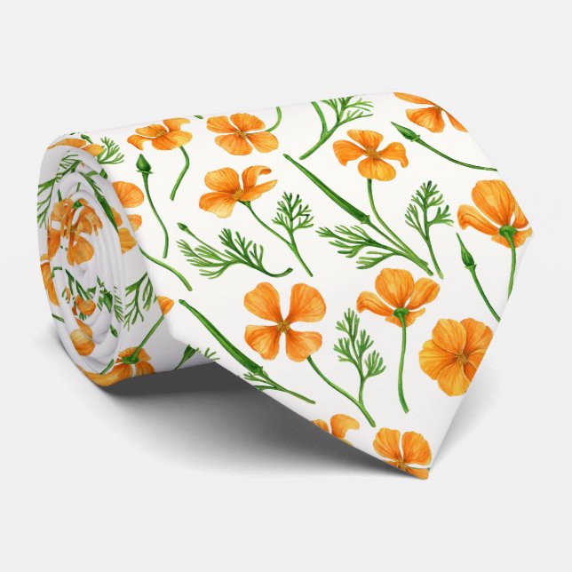 California poppies, summertime flowers, orange wil tie (Rolled)