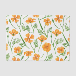 California poppies, summertime flowers, orange wil tissue paper