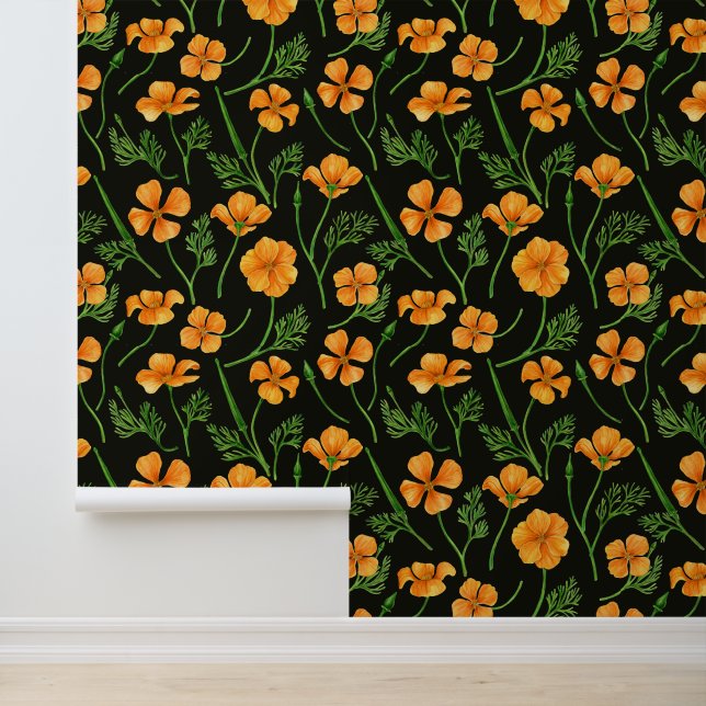 California poppies, summertime flowers, orange wil wallpaper (Application)