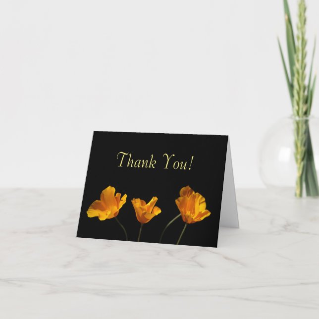 California Poppies Thank You Card (Front)