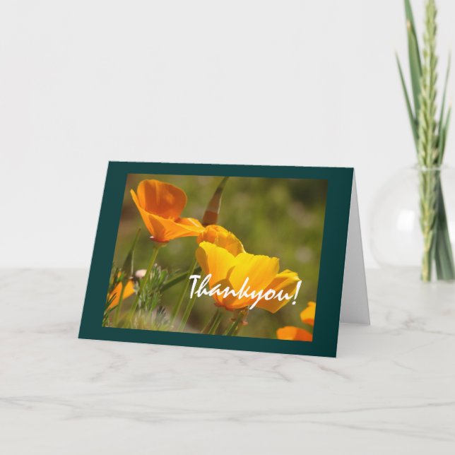 California Poppies Thankyou! Card (Front)