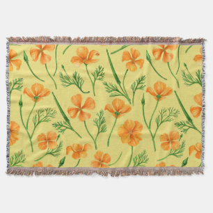 California poppies throw blanket