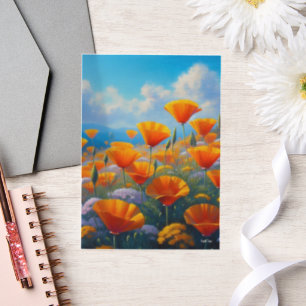 California Poppies Vellum Invitations