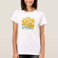 California Poppies Wildflowers Watercolor Garden