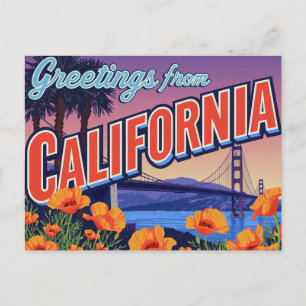 California Poppy and Bridge Postcard
