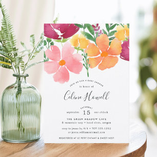 California Poppy   Baby Shower Invitation