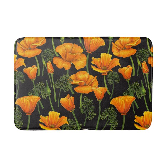 California poppy bath mat (Front)