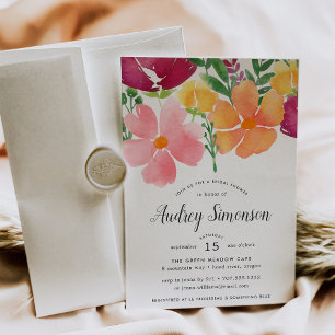 California Poppy   Bridal Shower Invitation