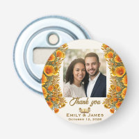 California Poppy Elegant Floral Wedding Bottle O