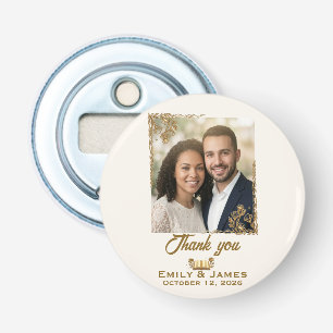 California Poppy Elegant Floral Wedding Bottle Opener
