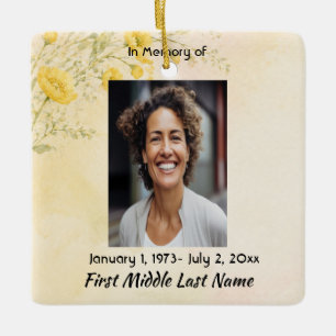 California Poppy Flower,  Memorial Prayer Keepsake Ceramic Ornament