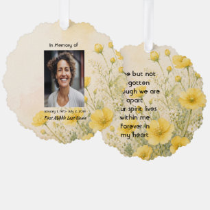 California Poppy Flower, Memorial Prayer  Keepsake Tree Decoration Card