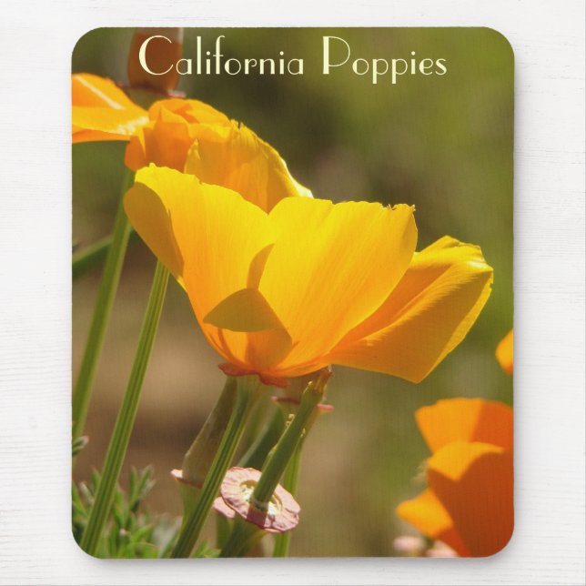 California Poppy Flower Mousepad (Front)
